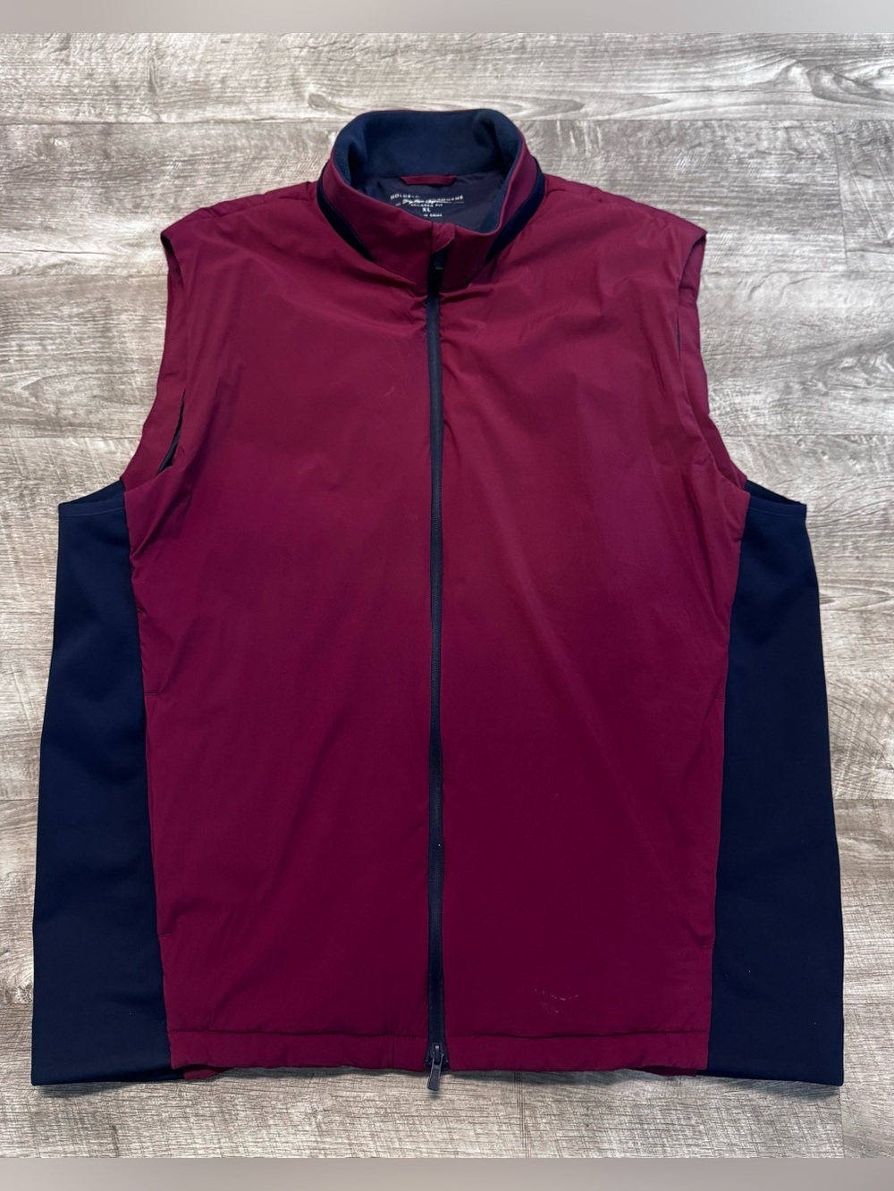 Holderness & Bourne The King Vest Claret Red Navy Blue Mens Sz. XL